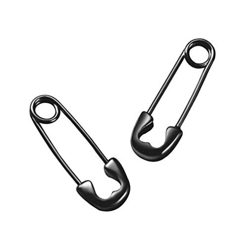 Cute Sterling Silver Safety Pin Small Hoop Earrings for Women Teen Girls Cartilage Black Hoops  black 20mm Cute Sterling Silver Safety Pin Small Hoop Earrings for Women Teen Girls Cartilage Black Hoops  black 20mm