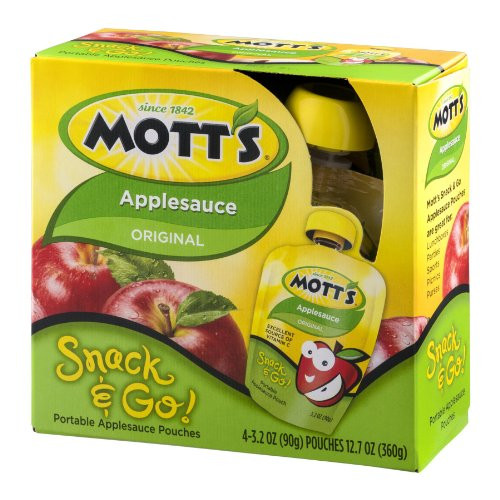 Motts Snack and Go Portable Applesauce Pouches Original - 4 CT Motts Snack and Go Portable Applesauce Pouches Original - 4 CT