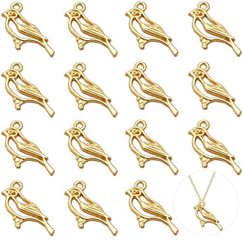 FAFAHOUSE 100 PCS Antique Gold Plated Bird Pendant Charms for Jewelry Making Necklace Bracelet Earring DIY Craft Jewelry Accessories FAFAHOUSE 100 PCS Antique Gold Plated Bird Pendant Charms for Jewelry Making Necklace Bracelet Earring DIY Craft Jewelry Accessories