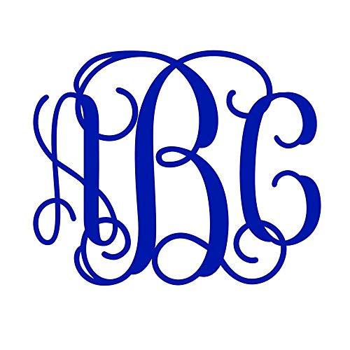 2 Pack   Vine Monogram Decal Sticker   Monogrammed Vinyl Decal for Yeti Tumbler RTIC Cup Laptop Car Window Accessories for Women   Custom Size and Colors Glitter Available