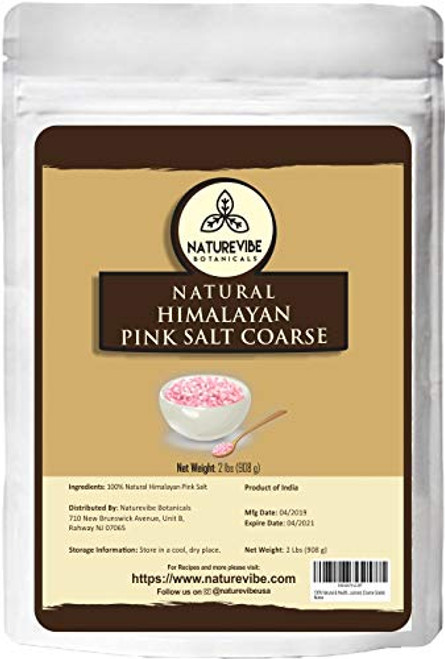 100 percent Natural Himalayan Pink Salt 2lb by Naturevibe Botanicals Gluten-Free and Non-GMO Coarse Grade Packaging May Vary 100 percent Natural Himalayan Pink Salt 2lb by Naturevibe Botanicals Gluten-Free and Non-GMO Coarse Grade Packaging May Vary