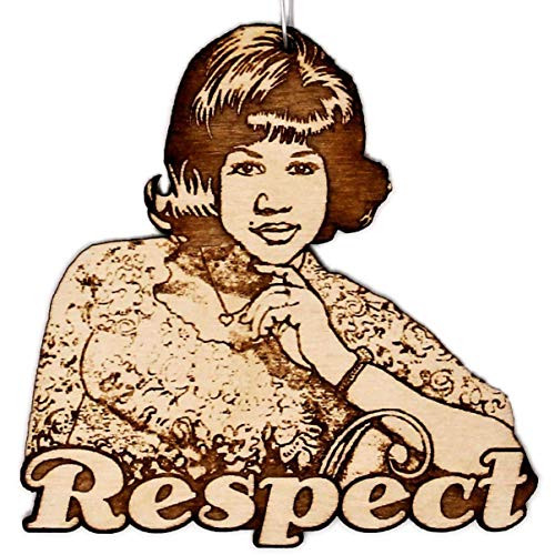 Aretha Franklin Christmas Ornament   Hand Made Queen of Soul RESPECT Rear View Mirror Decoration