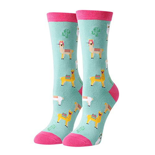 HAPPYPOP Llama Socks for Women Girls Crew Socks Novelty Llama Gift