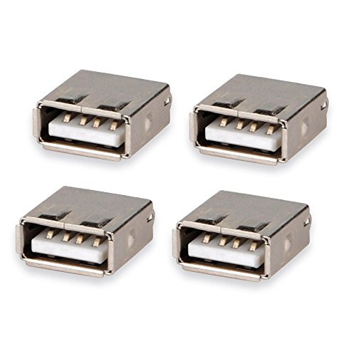 HTTX 20pcs Straight Soldering USB 2.0 A Type Female Port Plug Jack Socket Connector