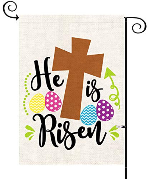 He is Risen Garden Flag Easter Cross Religious Double Sided Burlap Yard Outdoor Decor Holiday Decorations 12.5 x 18 Inch He is Risen Garden Flag Easter Cross Religious Double Sided Burlap Yard Outdoor Decor Holiday Decorations 12.5 x 18 Inch
