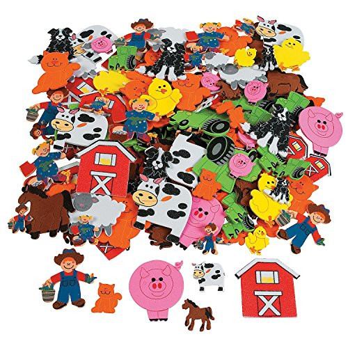 Fun Express Foam Self-Adhesive Farm Shapes - 500 Pieces