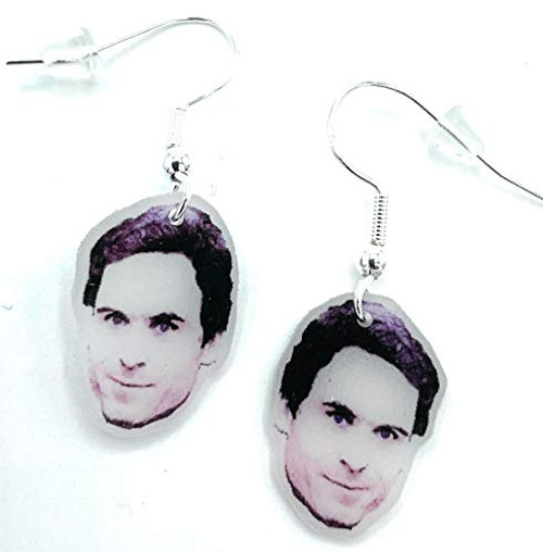 Serial Killer Earrings Jewelry True Crime Horror Retro Ted Bundy