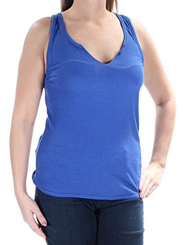 Free People Womens Jersey Ribbed Tank Top Blue Medium