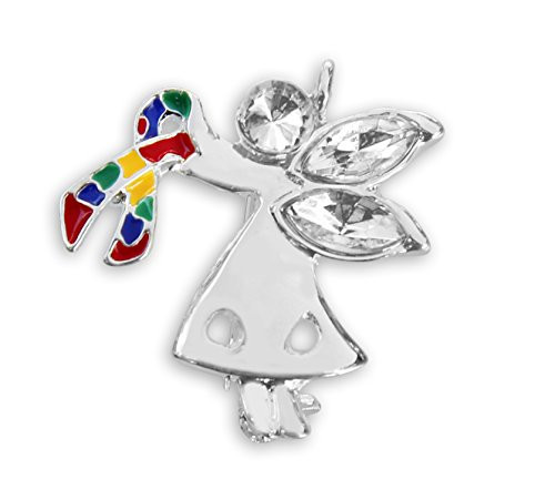 Fundraising For A Cause Angel by My Side Autism Ribbon Pin Awareness Pin for Autism Spectrum Disorder 1 Pin - Retail Fundraising For A Cause Angel by My Side Autism Ribbon Pin Awareness Pin for Autism Spectrum Disorder 1 Pin - Retail