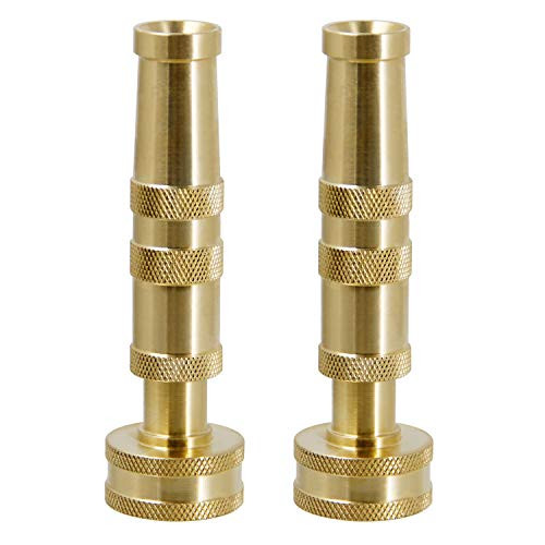ATDAWN Brass Hose Nozzle Heavy-Duty Brass Adjustable Twist Hose Nozzle 2 Pack  4 inch