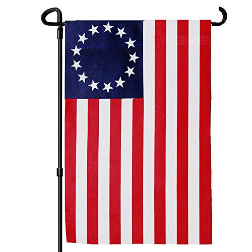 FRF Betsy Ross Garden Flag American Flags Polyester 13 Star Ross Flag Primitive Decor Outdoor US Banner 12.5x18inch Double Sided