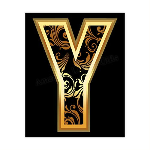 Decorative Letter Y Wall Art Print- 8x10 inch Alphabet Letters Wall Decor-Ready to Frame. Home-Office-Farmhouse-Nursery Decor. Perfect Welcome-Entryway Sign Personalize Your Space Makes a Great Gift
