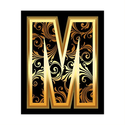 Decorative Letter M Wall Decor- 8x10 inch Alphabet Letters Wall Art Print-Ready to Frame. Home-Office-Farmhouse-Nursery Decor. Perfect Welcome-Entryway Sign Personalize Your Space Makes a Great Gift