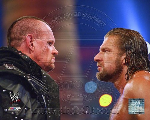 WWE Undertaker  and  Triple H Wrestlemania XXVIII 8x10 Glossy Photo