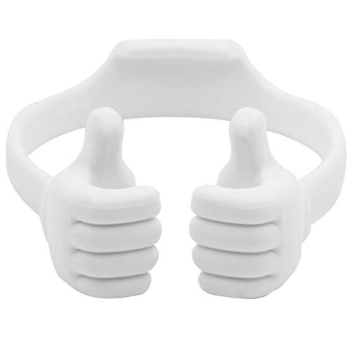 Honsky Thumbs-up Cell Phone Stand Holder Tablet Stand Cradle for Desk Desktop Smartphone Cellphone Mobile Phone Tablets  Universal Adjustable Flexible White