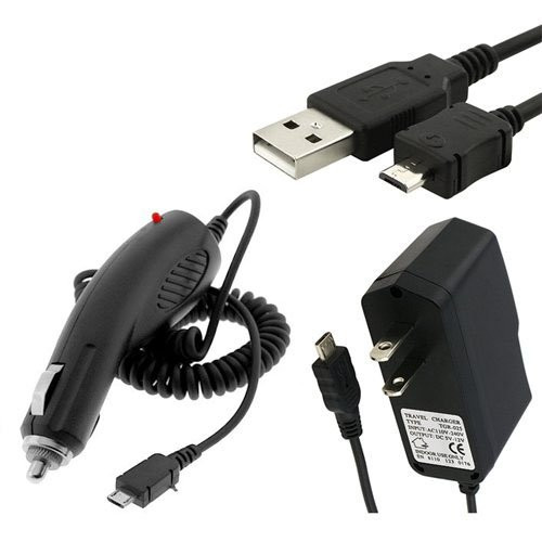 New Combo Rapid Car Charger plus  Home Wall Charger plus  USB Data Charge Sync Cable for Pantech Burst P9070