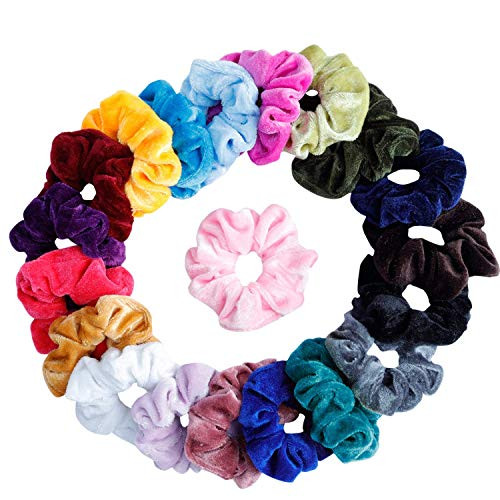 20 Pcs Hair Scrunchies Velvet Elastic Hair Bands Scrunchy Hair Ties Ropes Scrunchie for Women or Girls Hair Accessories - 20 Assorted Colors Scrunchies