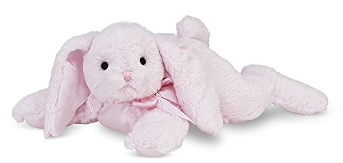 Bearington Baby Cottontail Plush Stuffed Animal Bunny Rattle (Pink) 8"