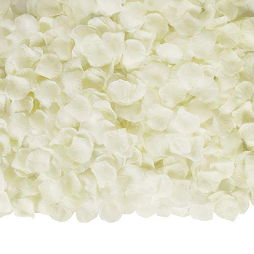 Attmu Artificial Rose Petals 3200 Pcs Silk Rose Petals for Romantic Night Fake Rose Flower Petals for Wedding Party Home Decoration ?White?