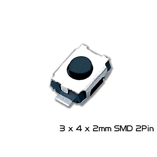 100Pcs Tactile Switch 3x4x2mm Tact Push Button Switch Top Actuated Surface Mount Micro Touch Switch Momentary SMD