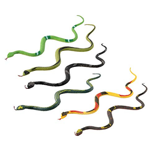 Tongina Plastic Fake Snake 9.84Inch Realistic Snake Toy Scary Prank Animal Figure Python Model Garden Props for Halloween