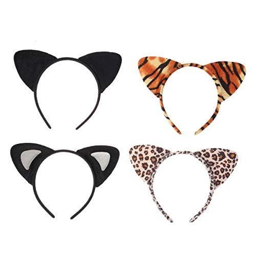 Lurrose 4pcs Animal Ears Headband Cat Ears Hair Hoop Hairband Headdress Halloween Cosplay Costume Party Hair Accessories for Women Girls Lurrose 4pcs Animal Ears Headband Cat Ears Hair Hoop Hairband Headdress Halloween Cosplay Costume Party Hair Accessories for Women Girls