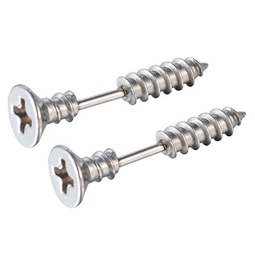 MUZHE Stainless Steel 5 Stud Stud Earrings Mens Punk Earrings Jewelry Rock Gothic Neutral Pierced Ear Studs Silver MUZHE Stainless Steel 5 Stud Stud Earrings Mens Punk Earrings Jewelry Rock Gothic Neutral Pierced Ear Studs Silver