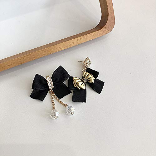 Love Heart Drop Earrings Temperament Chic Geometric Velvet Bow Dangle Earrings Crystal Pearl Stud Earrings for Women Girls Bow