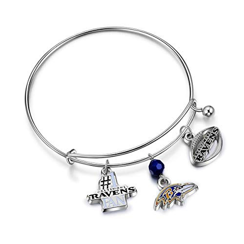 NFL Baltimore Ravens Three Charm Logo Bracelet