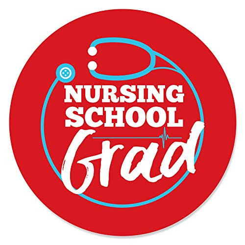 Big Dot of Happiness Nurse Graduation - Medical Nursing Graduation Party Circle Sticker Labels - 24 Count