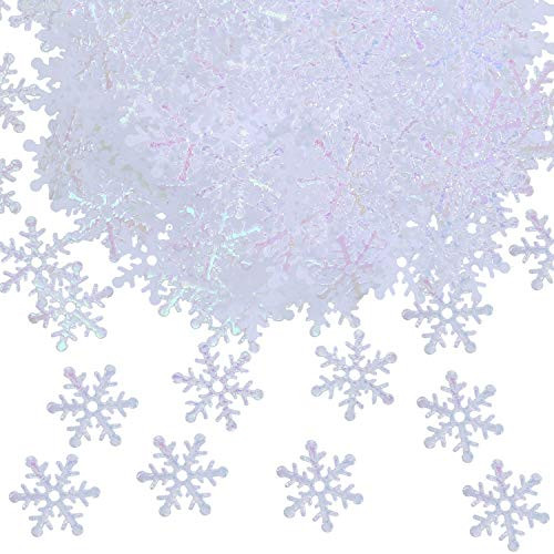 1500 Pieces Christmas Snowflake Confetti Glitter White Snowflake Confetti Christmas Winter Holiday Decorations for Christmas Wedding Birthday Party Supplies 1500 Pieces Christmas Snowflake Confetti Glitter White Snowflake Confetti Christmas Winter Holiday Decorations for Christmas Wedding Birthday Party Supplies