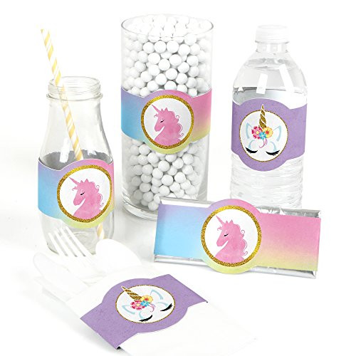 Rainbow Unicorn - DIY Party Supplies - Magical Unicorn Baby Shower or Birthday Party DIY Wrapper Favors & Decorations - Set of 15 Rainbow Unicorn - DIY Party Supplies - Magical Unicorn Baby Shower or Birthday Party DIY Wrapper Favors & Decorations - Set of 15