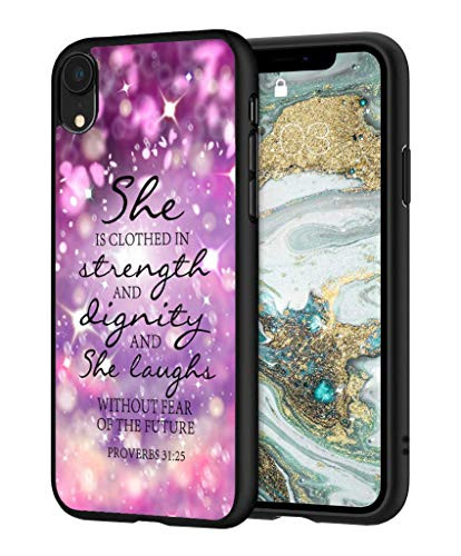 iPhone XR Case BWOOLL Slim Anti-Scratch Flexible Shock Absorbent Silicone Protective Case Cover for Apple iPhone XR  2018  6.1 inch - Christian Quote Bible Verse Proverbs 3125