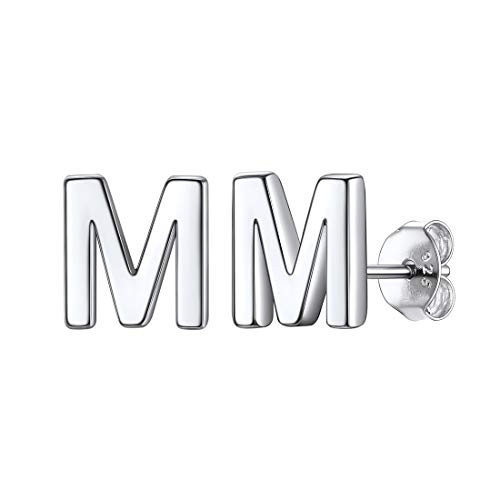 ChicSilver M Initial Earrings 925 Sterling Silver Alphabet A-Z Letter Stud Earrings for Women Girls  Hypoallergenic  Letter M ChicSilver M Initial Earrings 925 Sterling Silver Alphabet A-Z Letter Stud Earrings for Women Girls  Hypoallergenic  Letter M