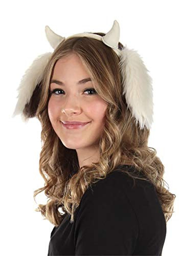 Goat Faun Satyr Fluffy Animal Costume Headband for Adults and Kids White