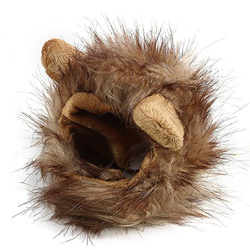 ETOPSTECH Pet Costume Lion Mane Wig for Small Dog Cat Costume Halloween Dress up with Ears