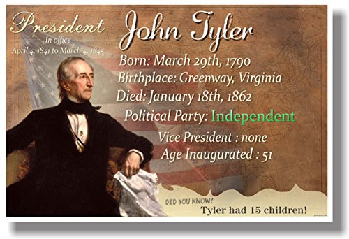 Presidential Series - John Tyler - NEW Famous U.S. President POSTER