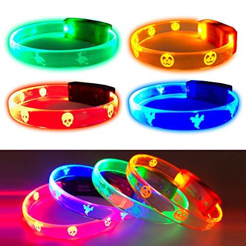 Glowmaker Halloween LED Light Up Wristbands   Bracelets  Pack of 4