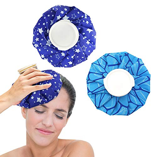 Reusable Ice BagCooling ice BagFlexible Waterproof PouchHot  and  Cold Therapy Teeth Pain Cold Pack for Sprain Fever Toothache Headache Bruises Bumps  2 Packs 9 Inch   Pattern B