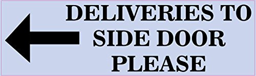 StickerTalk Deliveries to Side Door with Left Arrow Magnet 10 inches by 3 inches
