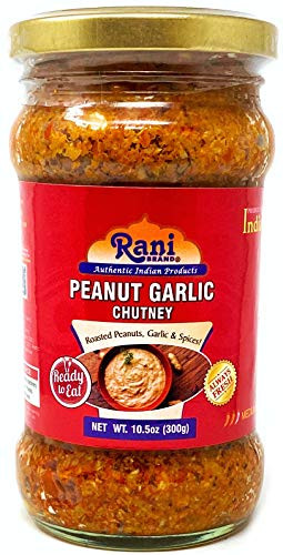 Rani Peanut Garlic Chutney Glass Jar Ready to eat 10.5oz  300g  Vegan ~ Gluten Free   NON-GMO   No Colors   Indian Origin