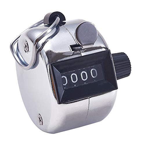 Othmro Plasitc Hand Tally Counter 4-Digit Tally Counters Mechanical Palm Counter Clicker Counter Handheld Pitch Click Counter Number Count for Row People Golf Lap  and  Knitting Pink