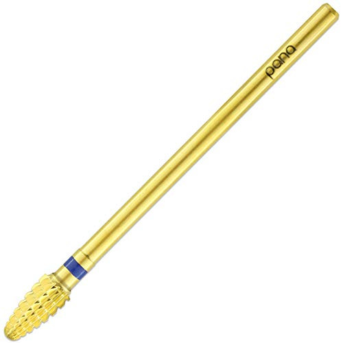PANA 3 32 inch Shank Size Professional - Mini Cone Gold Carbide Medium Grit - Nail Drill Bit for Dremel Machine