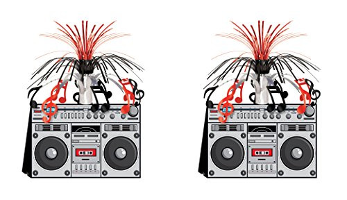 Beistle S57360AZ2, 2 Piece Boom Box Centerpieces, 14''