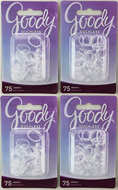 Goody Ouchless Mini Crystal Polyband Elastics 75 ea  Pack of 4