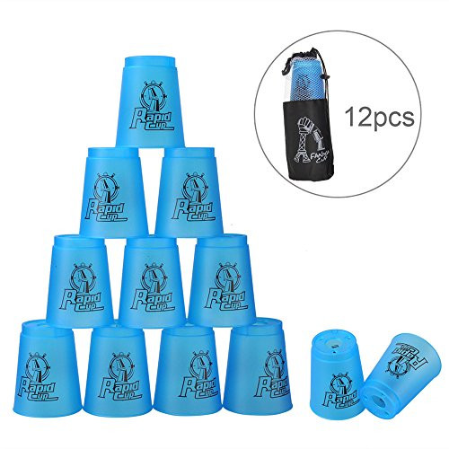 Quick Stacks Cups, 12 PC Of Sports Stacking Cups Speed Training Game(Blue)