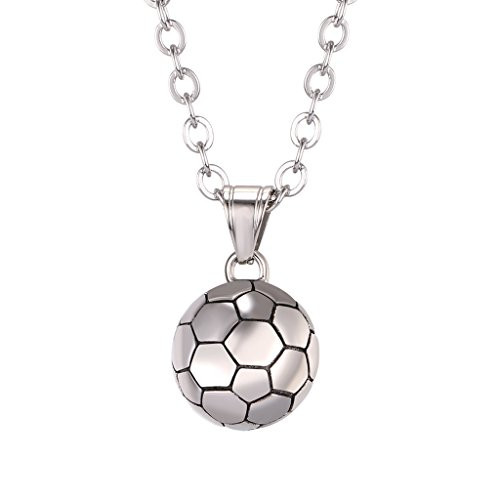 U7 Soccer Pendant Necklace Stainless Steel Chain Boys Girls Sport Fan Gift Jewelry U7 Soccer Pendant Necklace Stainless Steel Chain Boys Girls Sport Fan Gift Jewelry