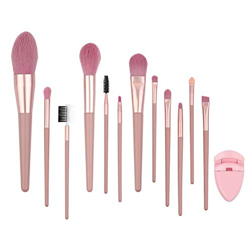 Makeup Brushes Set Logiverl 12 Piece Makeup Brush Set Included Powder Blush Foundation Blending Lip Concealer Eyeshadow Brush with Eyelash curler