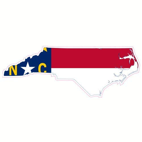 U.S. Custom Stickers North Carolina Flag State Shaped Sticker 5 inch
