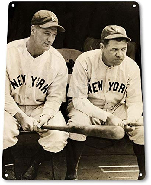 Babe Ruth and Lou Gehrig Yankees Baseball History Vintage Retro Tin Sign Metal Sign TIN Sign 7.8X11.8 INCH Babe Ruth and Lou Gehrig Yankees Baseball History Vintage Retro Tin Sign Metal Sign TIN Sign 7.8X11.8 INCH